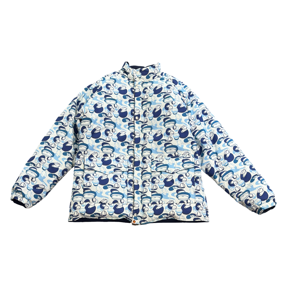 Vintage Bape Baby Milo Reverseable Jacket Blue
