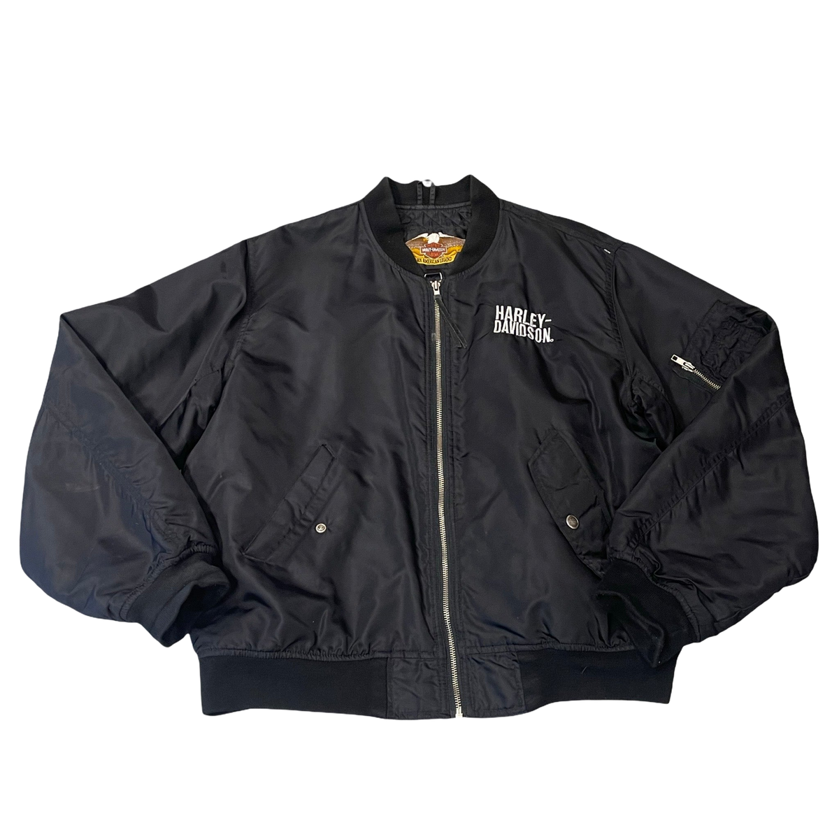 Vintage Harley Black Bomber Jacket