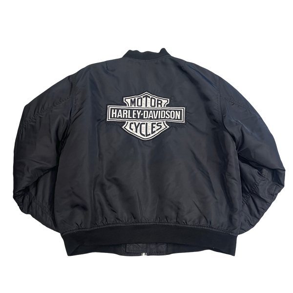 Vintage Harley Black Bomber Jacket