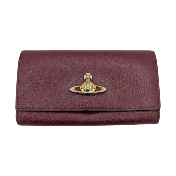 Vivienne Westwood Big Logo Plum Long Wallet
