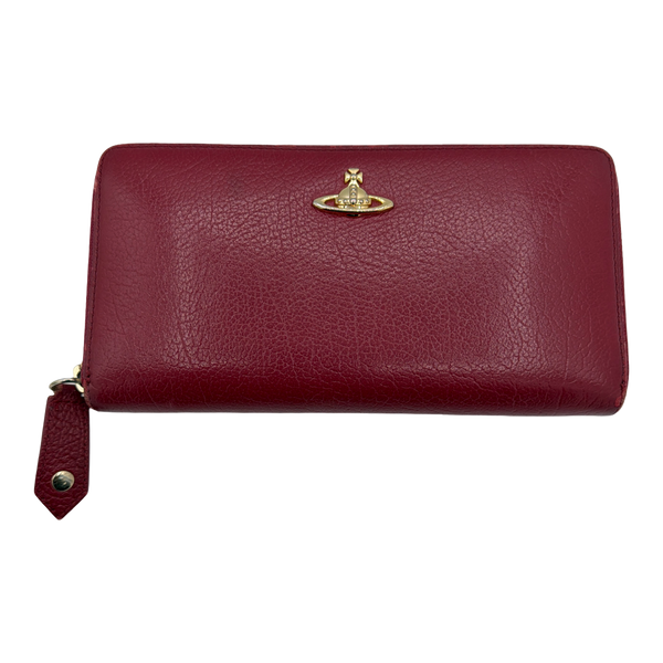 Vivienne Westwood Zip Up Red Long Wallet