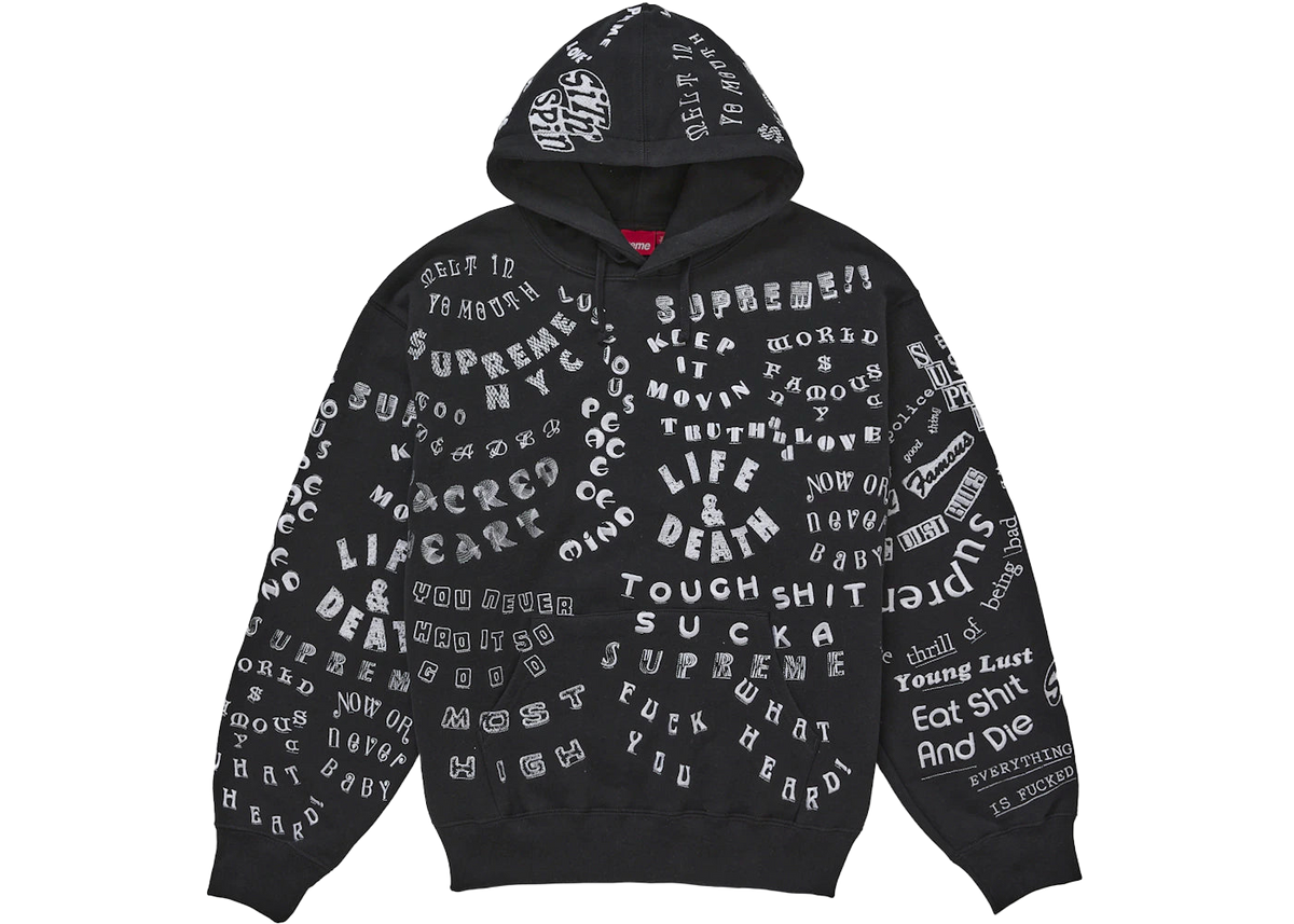 Supreme Too Deadly Hooded Sweatshirt Black