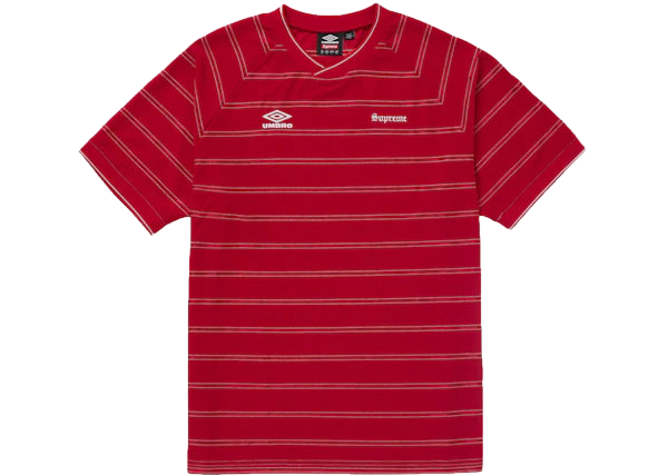 Supreme Umbro Stripe Soccer Jersey Red