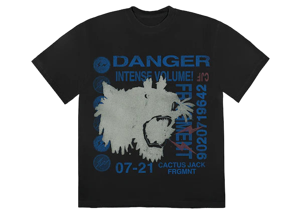 Travis Scott Cactus Jack For Fragment Danger Tee - Washed Black