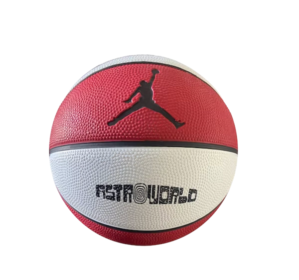 Travis Scott red and white striped basketball
